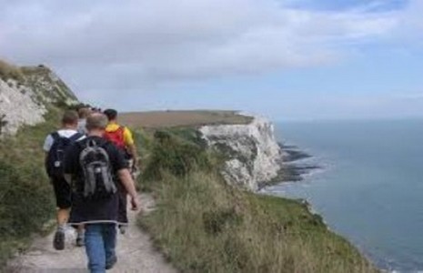 Picture of group hiking on the White Cliffs of Dover